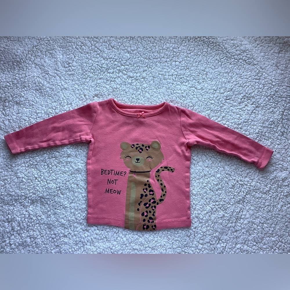 George Bedtime Not Meow cat pyjama shirt 6-12M 6M 12M